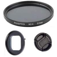 RUIGPRO ND4 Filter With Adapter Ring & Lens Cap For GoPro HERO 12 / 11 / 10 / 9