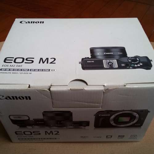 ( 白色 ) Canon EOS M2 + 15-45  無反機一套 ~ 有盒