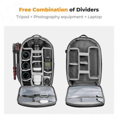 K&F Concept Professional Camera Backpack Large Size Photography Bag (Dark Grey)