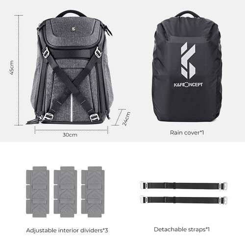 K&F Concept  Alpha Backpack (Gray, 25L) - KF13.105
