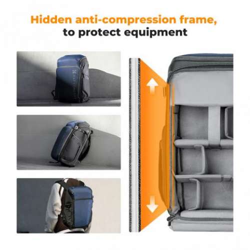 K&F Concept Camera Alpha Backpack Air (Navy Blue, 25L) - KF13.128