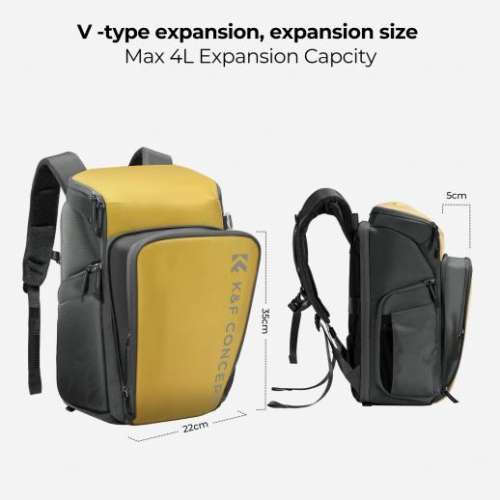 K&F Concept Camera Alpha Backpack Air (Yellow, 25L) - KF13.128