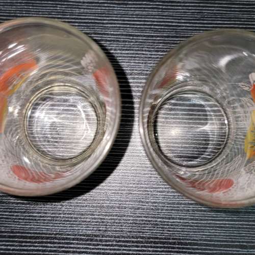 1990年時代 印花圖案 玻璃杯 2隻一套價 裝潢 裝飾品 收藏品 1990's Print Pattern ...