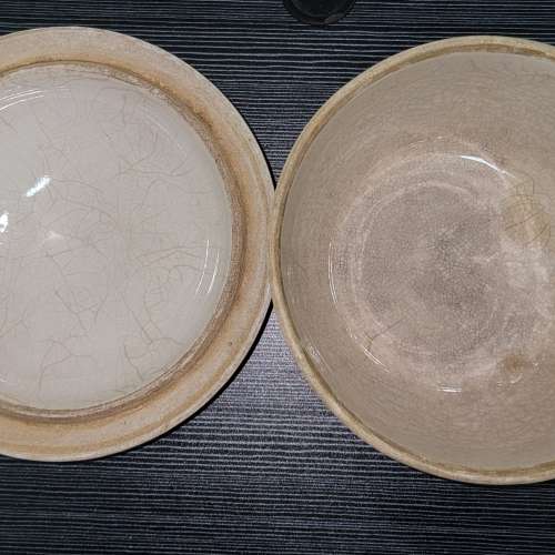 1980 年時代 中國出品 青花團鶴圖案印花 陶瓷 大燉盅 燉鍋 懷舊復古 餐具 Year 198...