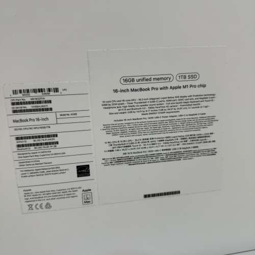 MacBook Pro M1 PRO 2021年款 16” 16GB RAM 1 TB 太空灰