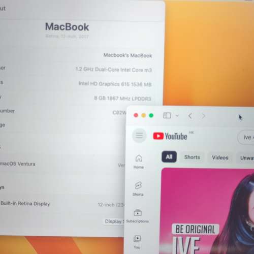 超輕超薄Macbook 12-inch 2017迷人粉紅色Pink極罕有 Macbook史上最輕 12吋A1534當中...