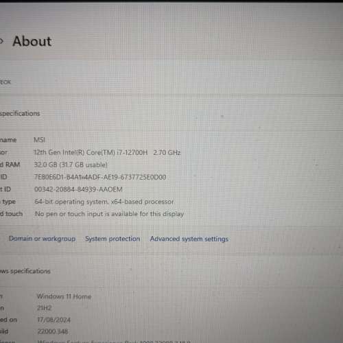 MSI Katana GF76 12UEOK 17.3吋 (144Hz, i7-12700H, 16GB+16GB, 1TB SSD, RTX3060)