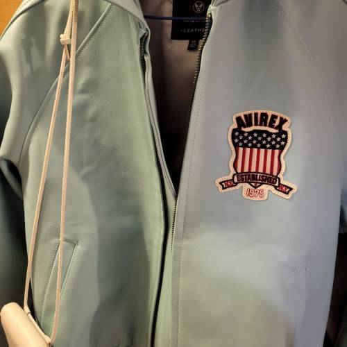 Avirex blue leather jacket 外套 皮衣
全新從未穿過，冇牌，XS