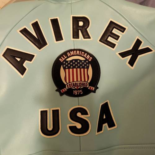 Avirex blue leather jacket 外套 皮衣
全新從未穿過，冇牌，XS