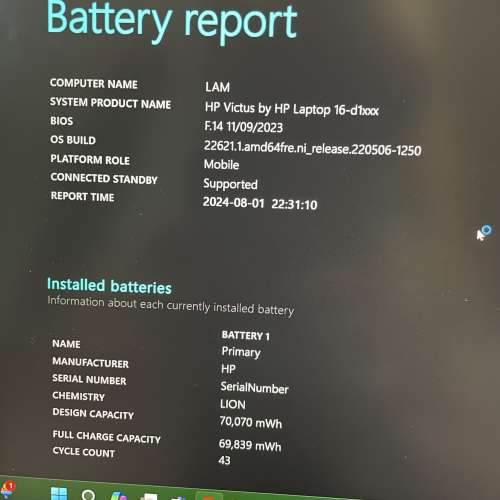 HP Victus 16 12700H RTX3060 16GB RAM 1TB SSD 144HZ Mon