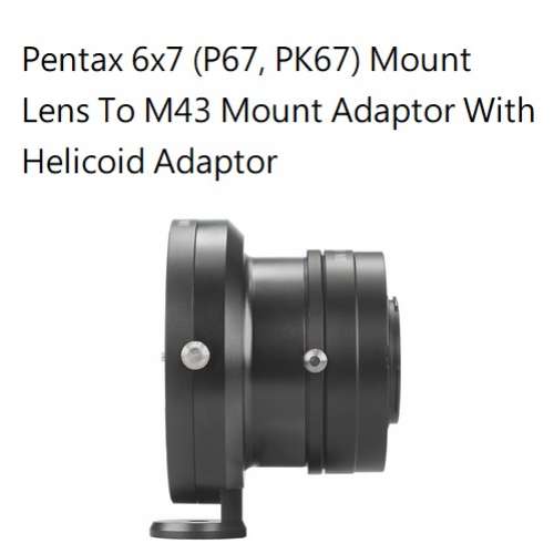 Pentax 6x7 (P67, PK67) Mount Lens To M43 Mount Adaptor With Helicoid Adaptor (...