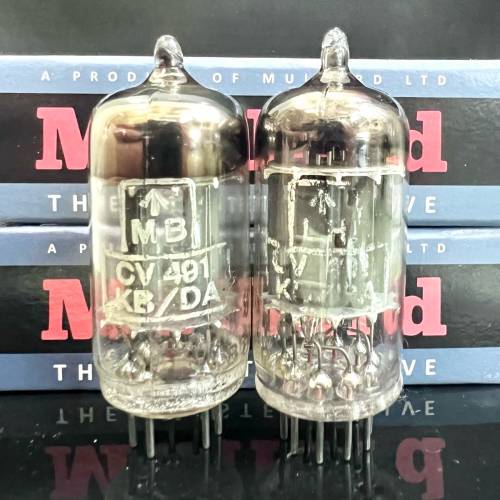 12AU7 ECC82 CV491 Mullard貓乸長屏方環早期特別軍用型號1955 1956年製造一對