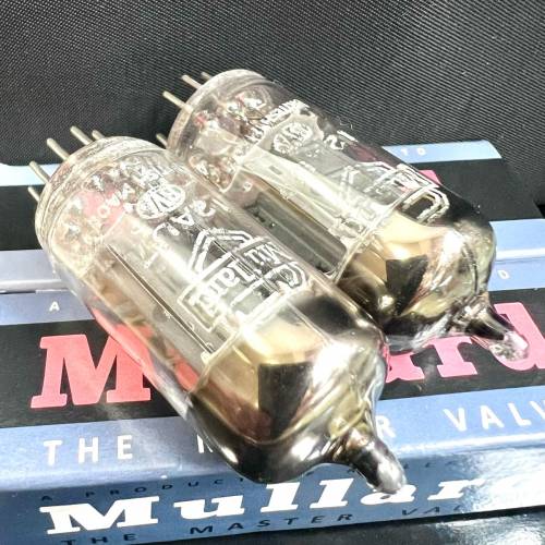 12AU7 ECC82 CV491 Mullard貓乸長屏方環早期特別軍用型號1955 1956年製造一對