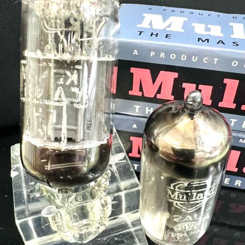 12AU7 ECC82 CV491 Mullard貓乸長屏方環早期特別軍用型號1955 1956年製造一對