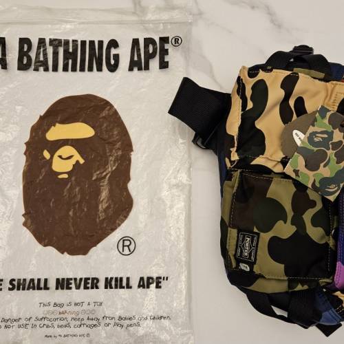 A BATHING APE x PORTER Multi-Color 腰包／胸包