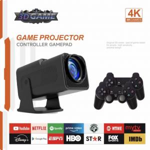 y6 +復古電玩遊戲機 Android11 系統迷你便攜式智慧投影機 720p 液晶家用投影機遊戲盒...