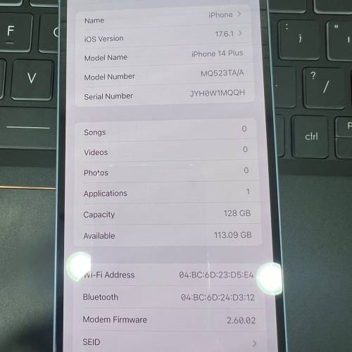 IPhone 14 plus 128gb 台灣版