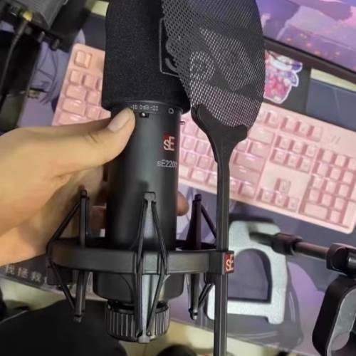 美国SE2200网络K歌大振膜专业录音电容麦克风话筒声套装配音直播