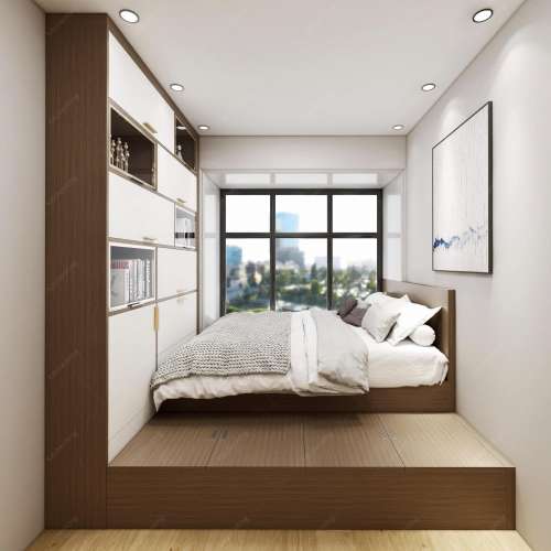 😁😆睡房設計-窗台床訂造 空間設計 訂造床睡房床邊櫃租房衣櫃 可拆卸睡房推拉衣櫃地...