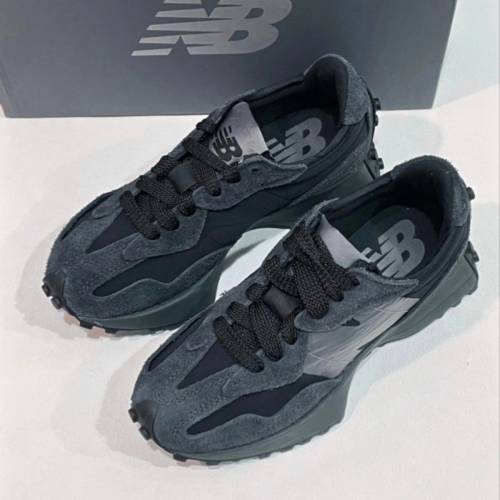 全新New Balance 327 牛皮織物 低幫休閒跑步鞋 男女同款 黑色
