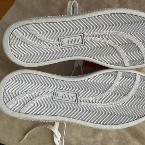 PUMA女裝白色刺繡logo真皮波鞋（size 23)