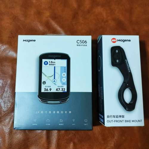 100%New Magene C506 邁金 GPS 智能 彩屏 觸控 無綫單車碼錶 , 送 Magene碼錶延伸座...