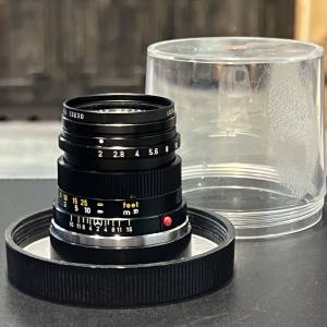 Leica summicron 50mm f2 v3 "high leg" lens with Leica UV filter and bubble case