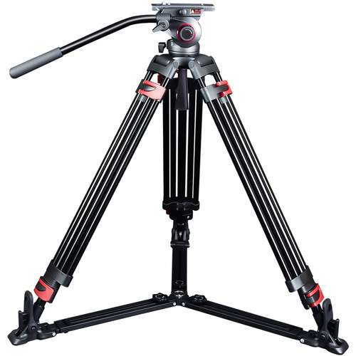 MTT609A Professional Tripod and Fluid Head with Ground Spreader (Aluminum)