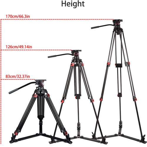 MTT609A Professional Tripod and Fluid Head with Ground Spreader (Aluminum)
