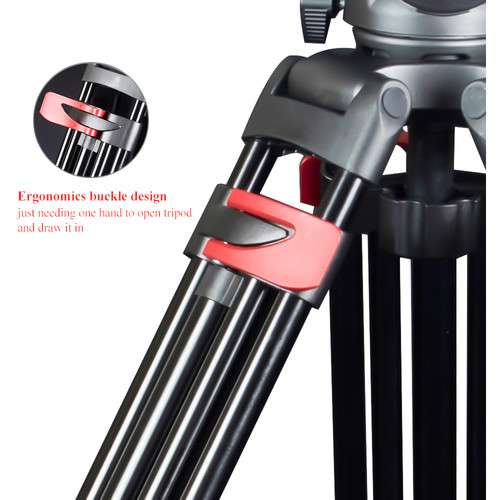 MTT609A Professional Tripod and Fluid Head with Ground Spreader (Aluminum)