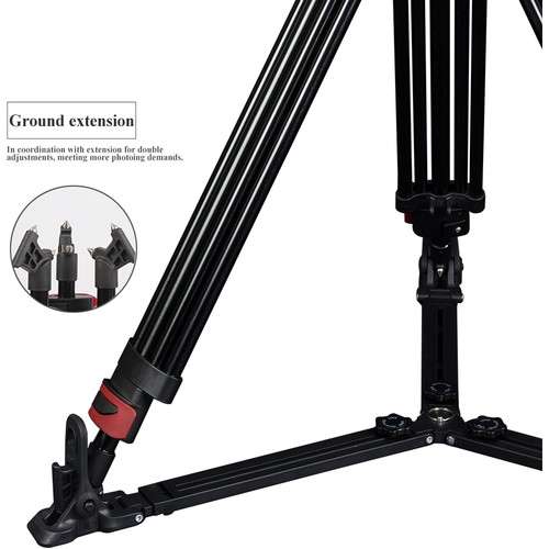 MTT609A Professional Tripod and Fluid Head with Ground Spreader (Aluminum)