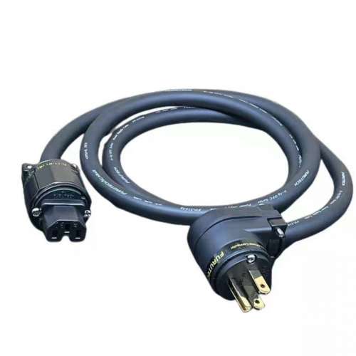 古河OFC無氧銅鍍銀發燒級電源線國標美標CD功放音響國標美標L型彎頭HIFI發燒電源線