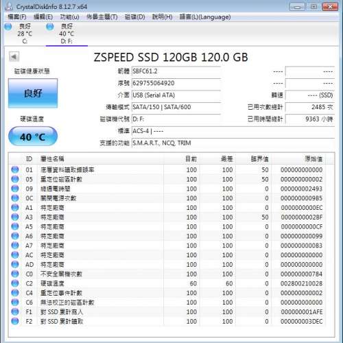 ZSpeed 120GB 2.5" SATA SSD 附送 External USB HDD 外置盒