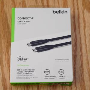 Belkin Connect USB4 Type-C Fast Charge Cable 快速連接線 (0.8M) 相容Thunderbolt 3