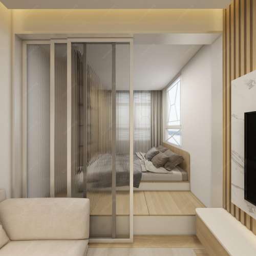 😃😁間隔房設計 趟門間隔 儲物櫃間房 玻璃趟門訂做入墻櫃簡歐輕奢風傢俬定做衣櫥	睡...