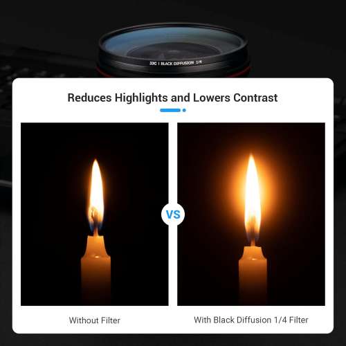 JJC F-BD72-4 Black Mist Diffusion Effect 1/4 Filter - 72mm 黑柔焦濾鏡