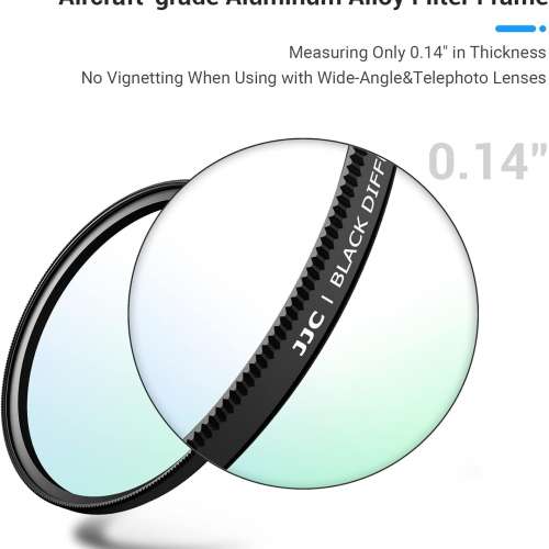 JJC F-BD72-4 Black Mist Diffusion Effect 1/4 Filter - 72mm 黑柔焦濾鏡