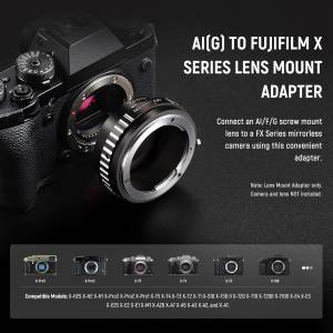 NEEWER Nikon G AIG Lens To FUJIFILM X Mount Adapter