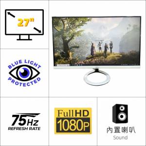 27" FUJITSU V27｜👀 FHD 60Hz【👍🏼 無邊框｜🔊 有喇叭】✨ 1個月保養｜⚠ 全實物圖