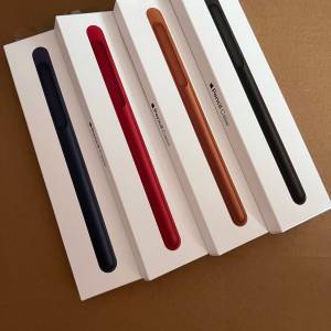 100% 全新未開封 原装Apple  Pencil 真皮保護 套（午夜藍/啡色/黑色/紅色）1-2-3代...