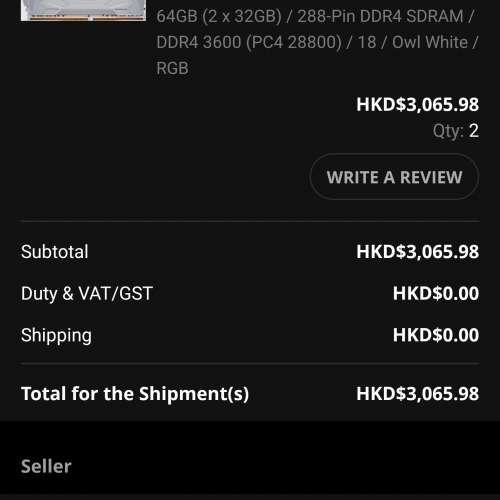 Oloy OWL RGB 2x32gb ram ddr4 3600mhz