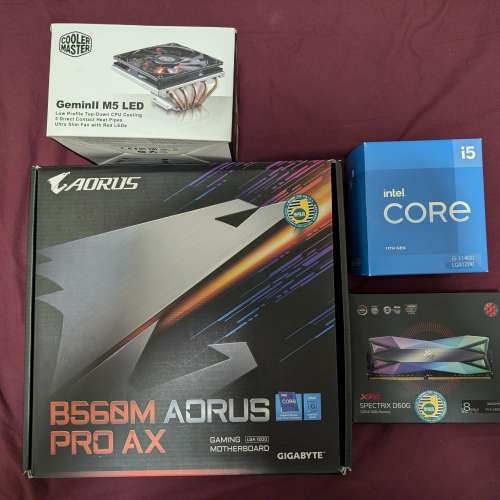 i5-11400 + Gigabye B560M Aorus Pro + 16Gb Ram 【有單有盒，有保養】