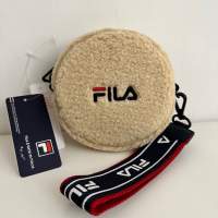 100% NEW - FILA 米色毛絨絨圓形小手提包 斜孭包 男女合用［包順豐智能櫃］