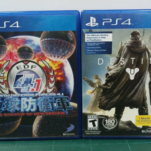 ps4 game 4 隻 全境封鎖
看門狗
地球防衛軍 4.1 destiny