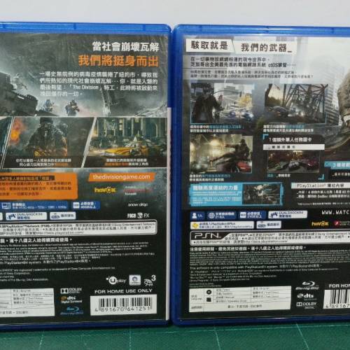 ps4 game 4 隻 全境封鎖
看門狗
地球防衛軍 4.1 destiny