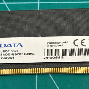 $380  ADATA DDR5 4800 CL40 16GB (單條) (AD5U480016G-S) x2