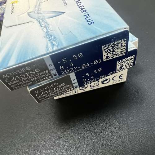 Acuvue 隱形眼鏡 Oasys &mdash; 550度近視 x 15 Lenses (一盒6隻全新未開盒 + 9隻散裝有盒)