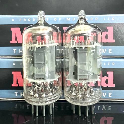 12AU7 ECC82 Mullard貓乸長屏雙柱圓環一對1958同年英國製造