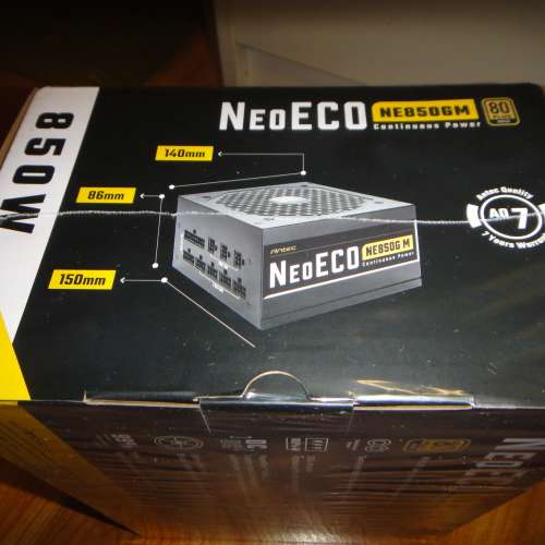 全新 Antec NeoECO Gold Modular 850W 80Plus Gold 金牌 火牛 全模組 保養期內