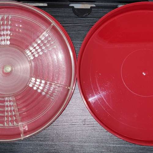 1980 年時代紅A農曆新年全盒深紅色塑膠用品儲物收納容器Year1980 Era Red A Chines...